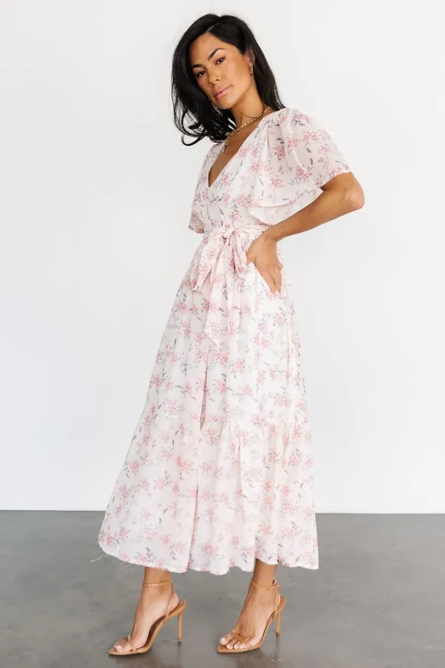 Iris Midi Dress Blush Floral Women Baltic Born Midi Dresses