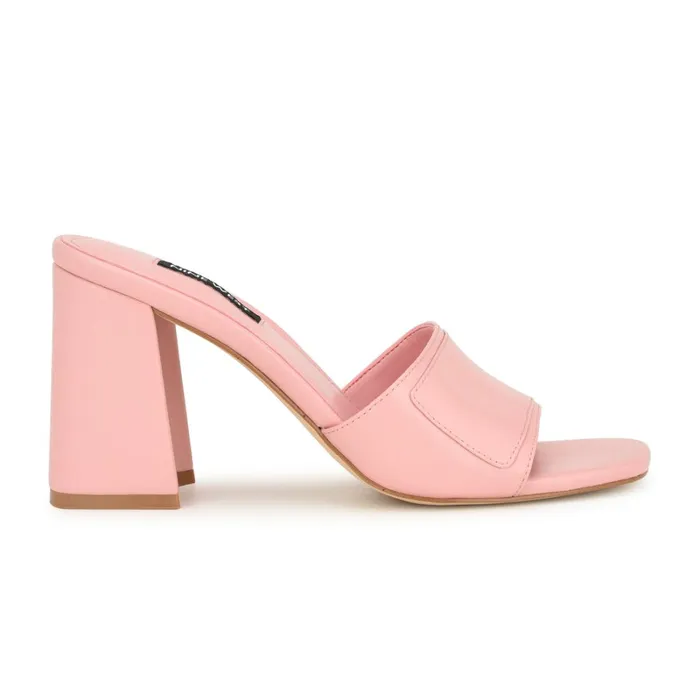 Iriss Slide Sandals Light Pink Women Nine West Mid Heels