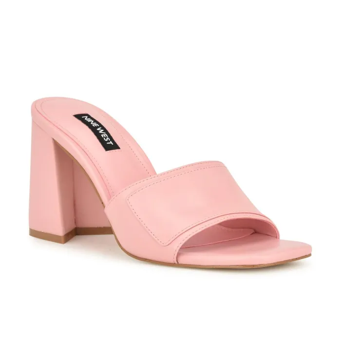 Iriss Slide Sandals Light Pink Women Nine West Mid Heels