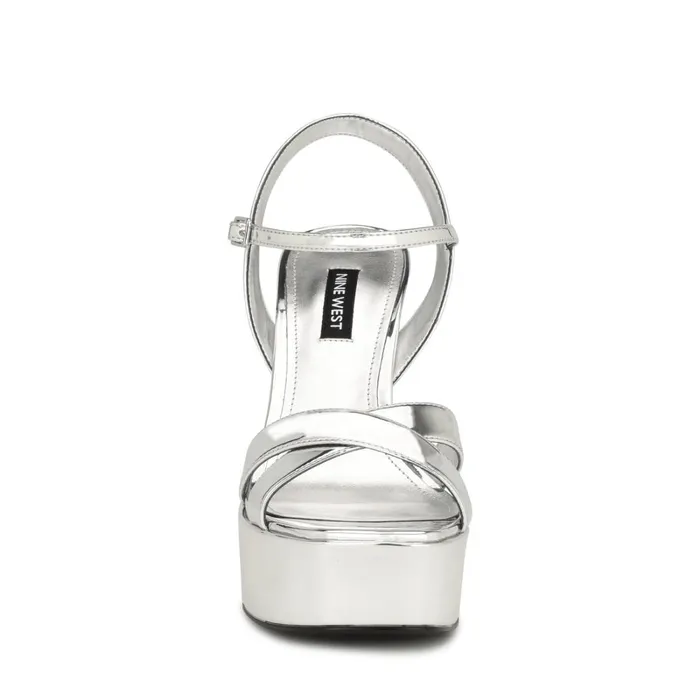 Iriv Platform Sandals Silver Women Nine West High Heels