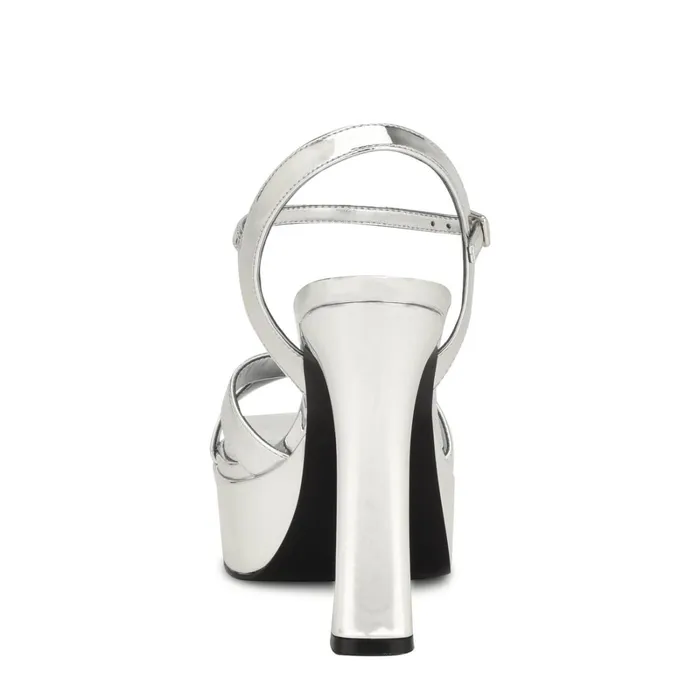 Iriv Platform Sandals Silver Women Nine West High Heels