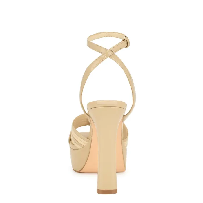 Irna Platform Ankle Strap Knotted Sandals Light Natural Patent Women Nine West Platforms Irna Platform Ankle Strap Knotted Sandals Light Natural Patent Women Nine West Platforms