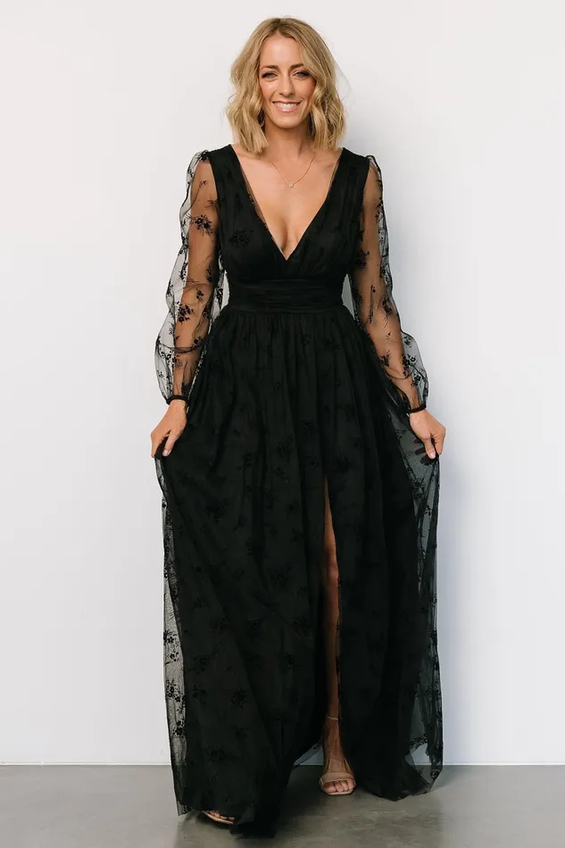 Isabelle Tulle Maxi Dress Black Women Baltic Born Tulle Styles