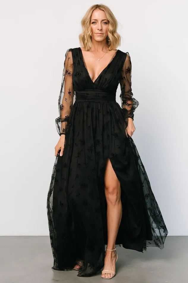 Isabelle Tulle Maxi Dress Black Women Baltic Born Tulle Styles