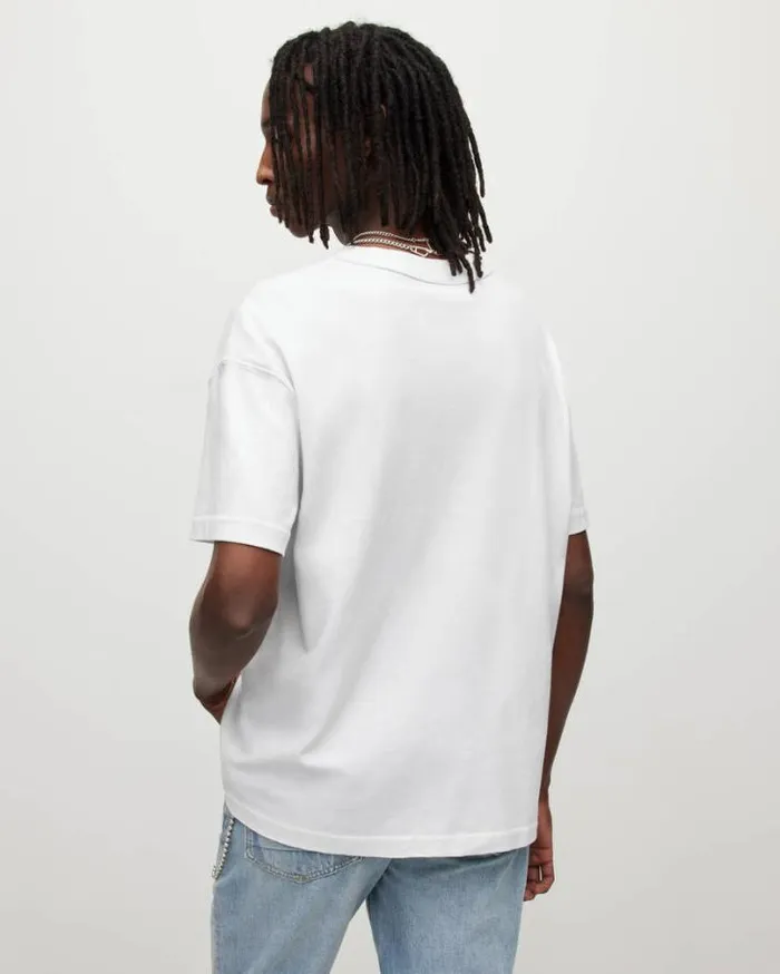 Isac Oversized Crew TShirt Optic White Men AllSaints TShirts