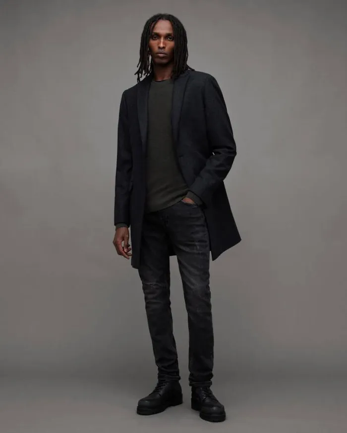 Ivar Merino Ramskull Crew Waffle Sweater Dark Ivy Green Men AllSaints Sweaters Ivar Merino Ramskull Crew Waffle Sweater Dark Ivy Green Men AllSaints Sweaters