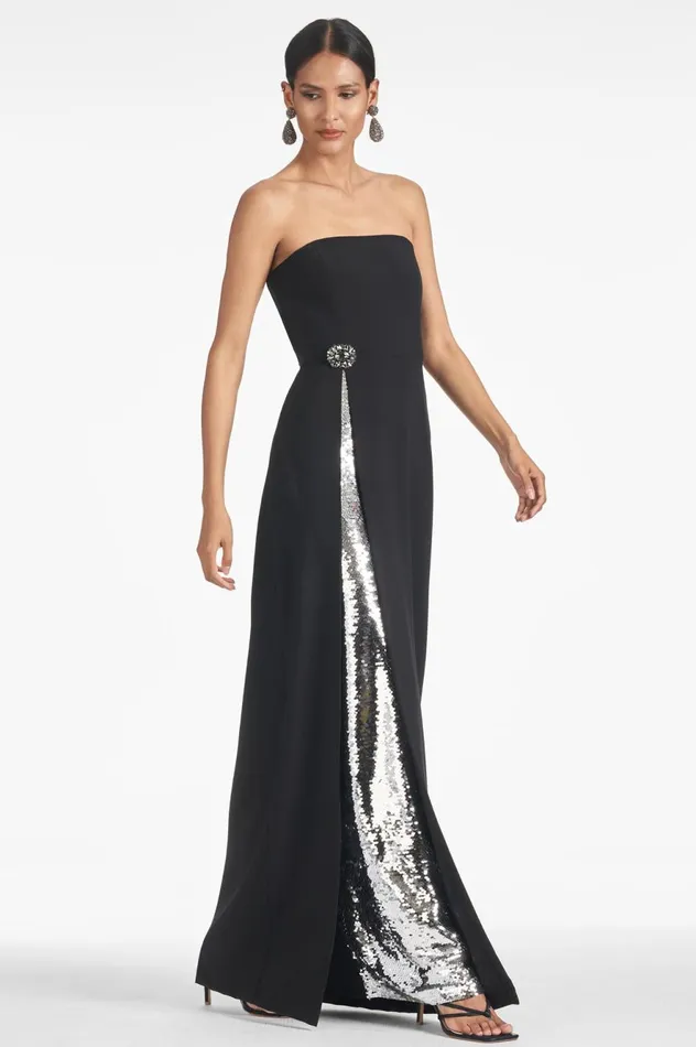 Ivy Gown 8211 BlackSilver Women Sachin and Babi Evening