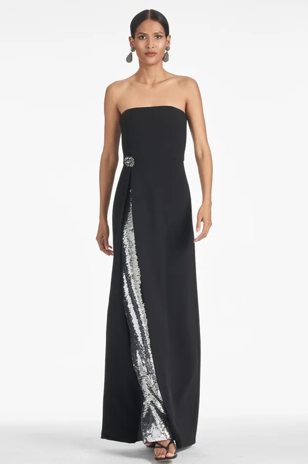 Ivy Gown 8211 BlackSilver Women Sachin and Babi Evening