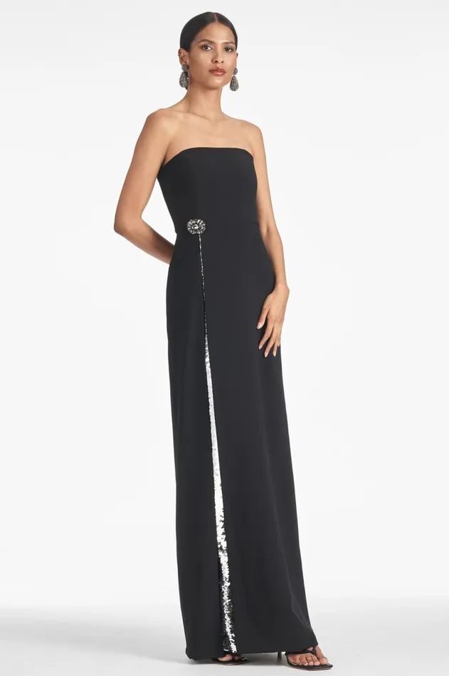 Ivy Gown 8211 BlackSilver Women Sachin and Babi Evening
