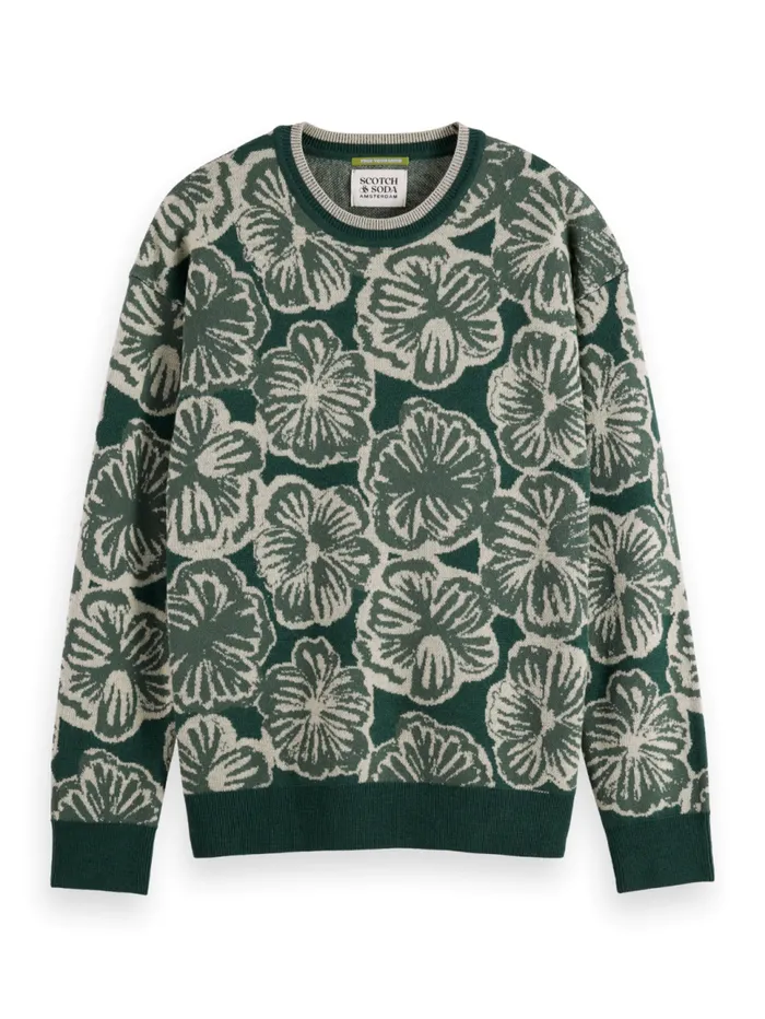 JACQUARD REGULAR FIT SWEATER San Fran Flower Men Scotch and Soda Knitwear