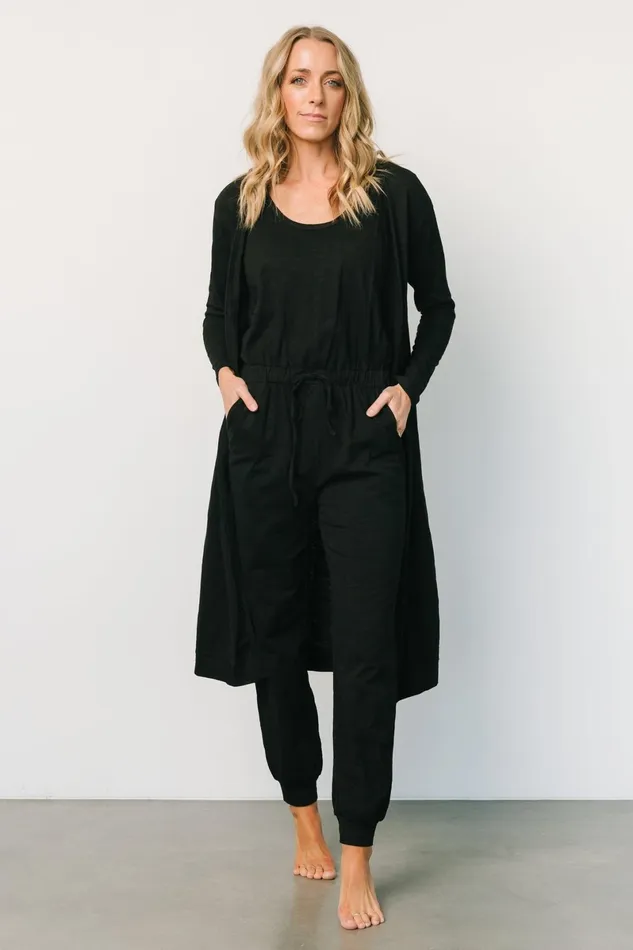 Janae Jumpsuit Cardigan Set Black Women Baltic Born Cardigans