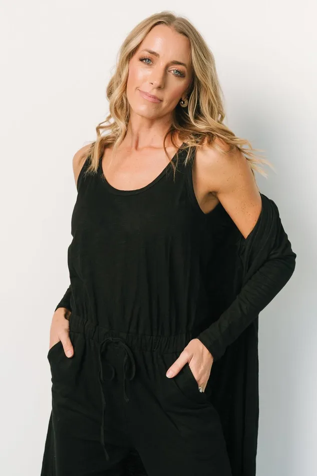 Janae Jumpsuit Cardigan Set Black Women Baltic Born Cardigans