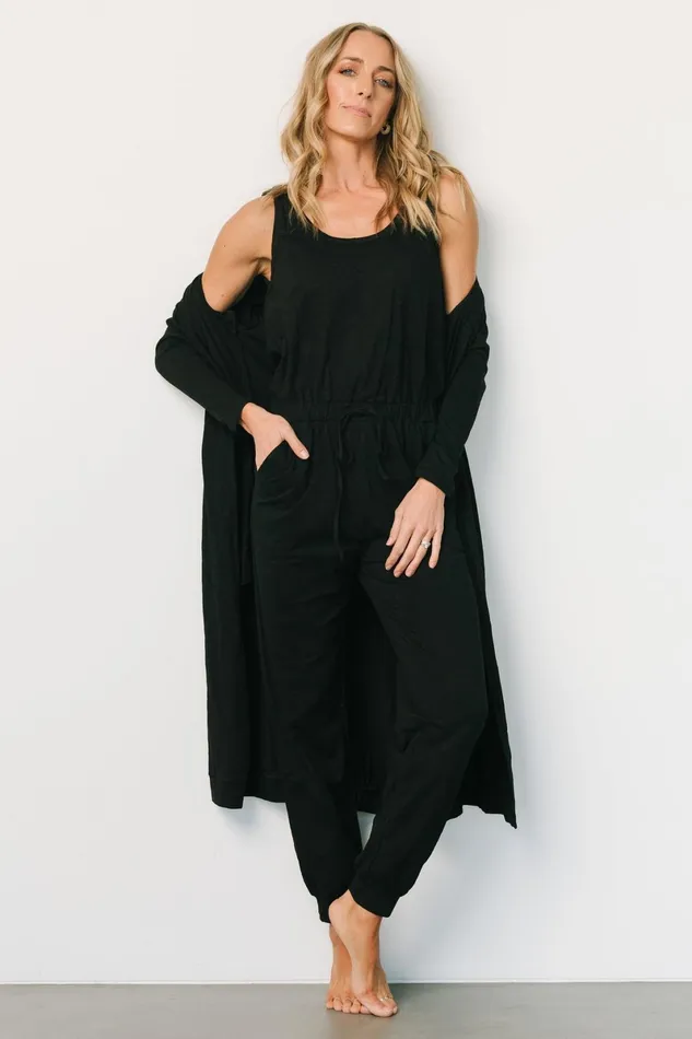 Janae Jumpsuit Cardigan Set Black Women Baltic Born Cardigans