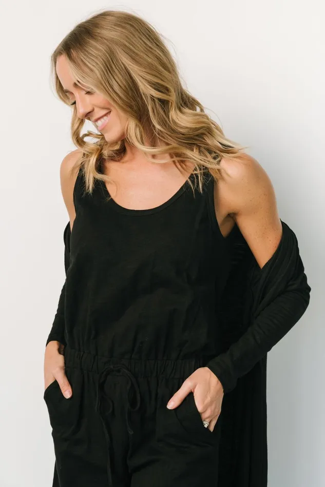 Janae Jumpsuit Cardigan Set Black Women Baltic Born Cardigans