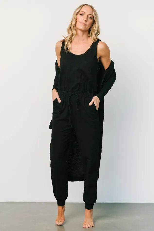 Janae Jumpsuit Cardigan Set Black Women Baltic Born Cardigans