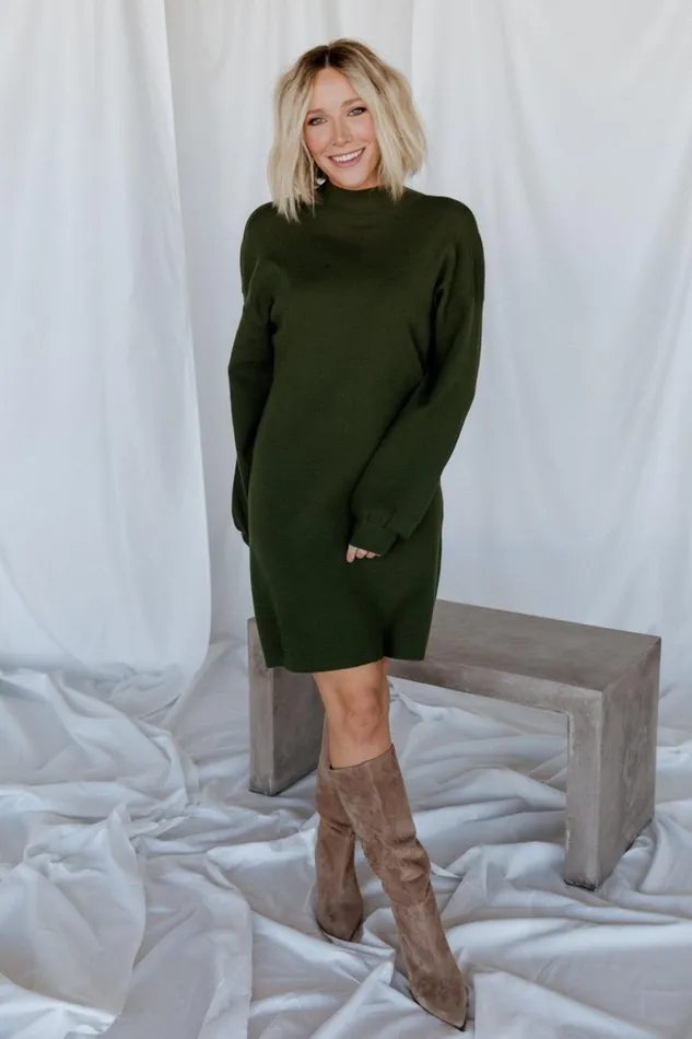 Jennings Sweater Dress Deep Olive Women Baltic Born Sweaters