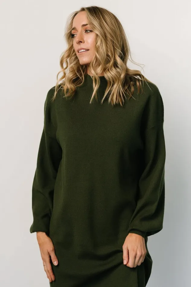 Jennings Sweater Dress Deep Olive Women Baltic Born Sweaters