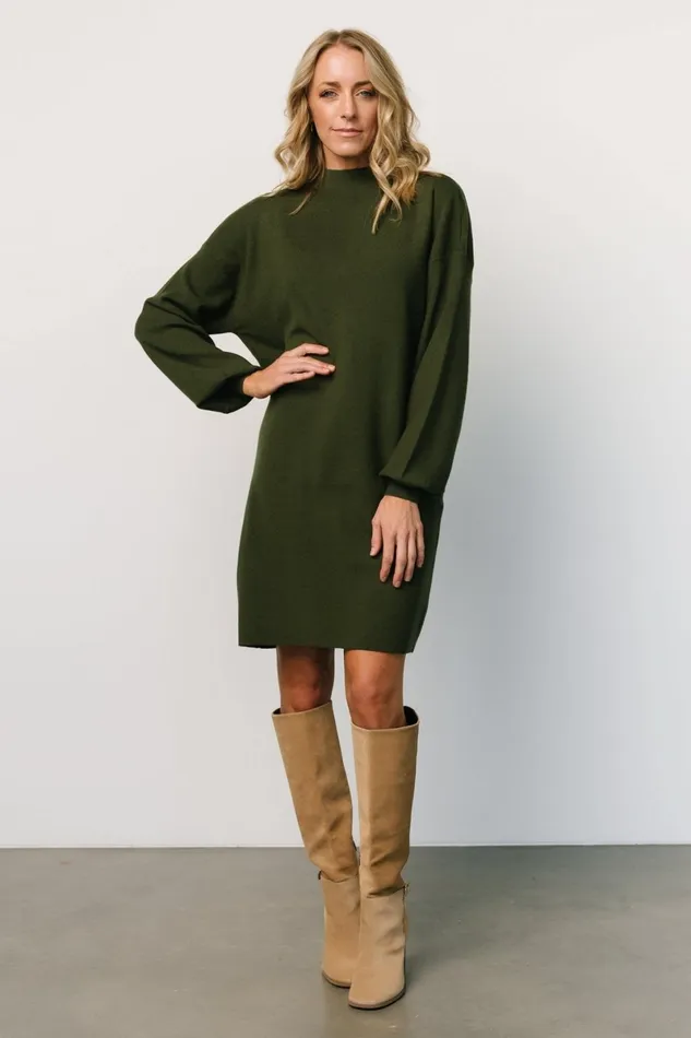 Jennings Sweater Dress Deep Olive Women Baltic Born Sweaters