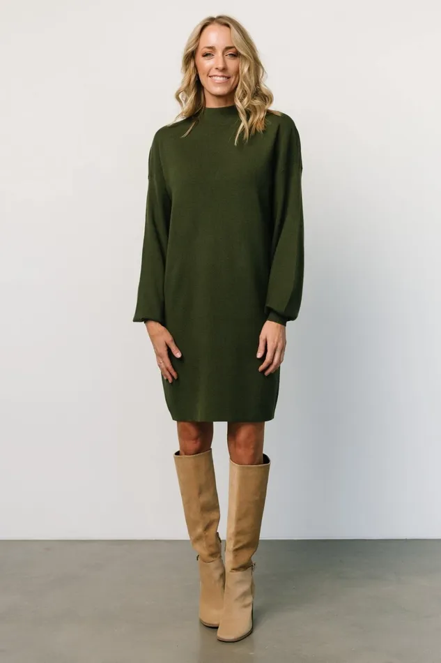 Jennings Sweater Dress Deep Olive Women Baltic Born Sweaters