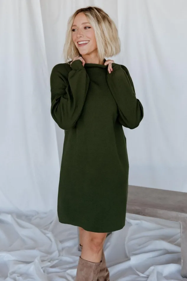 Jennings Sweater Dress Deep Olive Women Baltic Born Sweaters