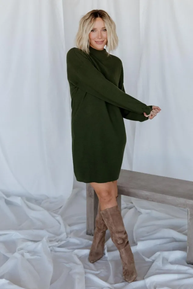 Jennings Sweater Dress Deep Olive Women Baltic Born Sweaters