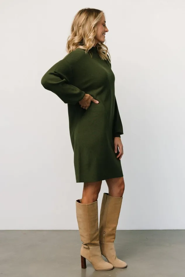 Jennings Sweater Dress Deep Olive Women Baltic Born Sweaters