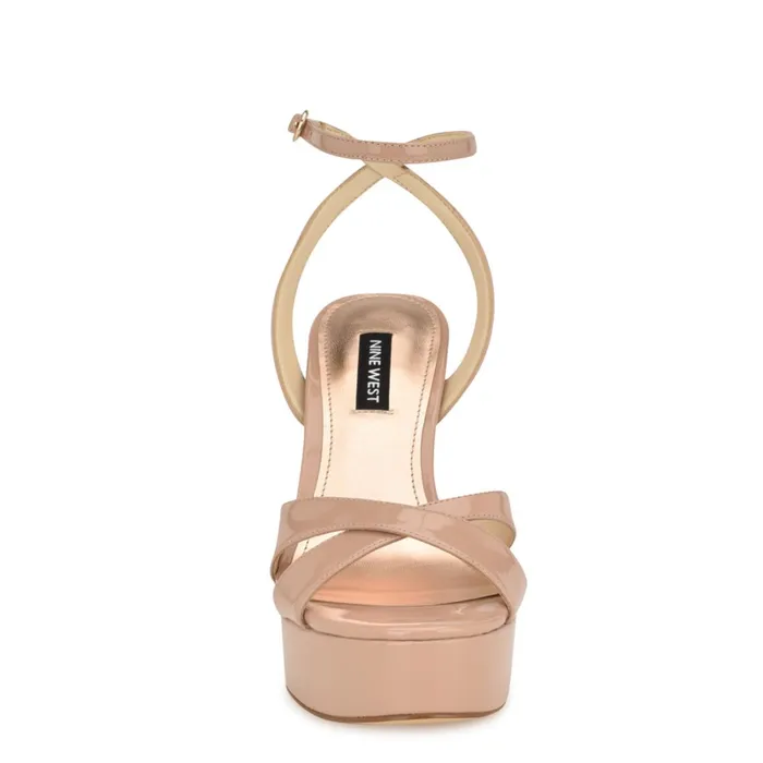 Jessie Platform Ankle Strap Sandals Light Natural Women Nine West Dress