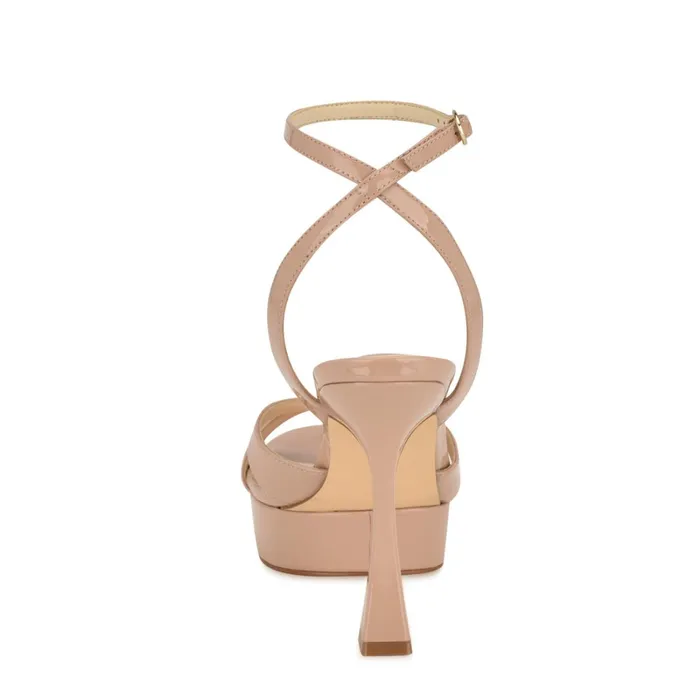Jessie Platform Ankle Strap Sandals Light Natural Women Nine West Dress