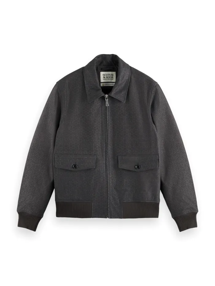 JOE JONAS X SCOTCH SODA SUEDE TUXEDO BLOUSON Anthracite Men Scotch and Soda Jackets and Coats