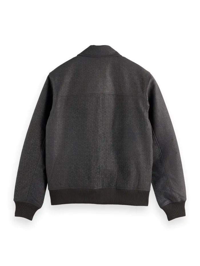JOE JONAS X SCOTCH SODA SUEDE TUXEDO BLOUSON Anthracite Men Scotch and Soda Jackets and Coats JOE JONAS X SCOTCH SODA SUEDE TUXEDO BLOUSON Anthracite Men Scotch and Soda Jackets and Coats