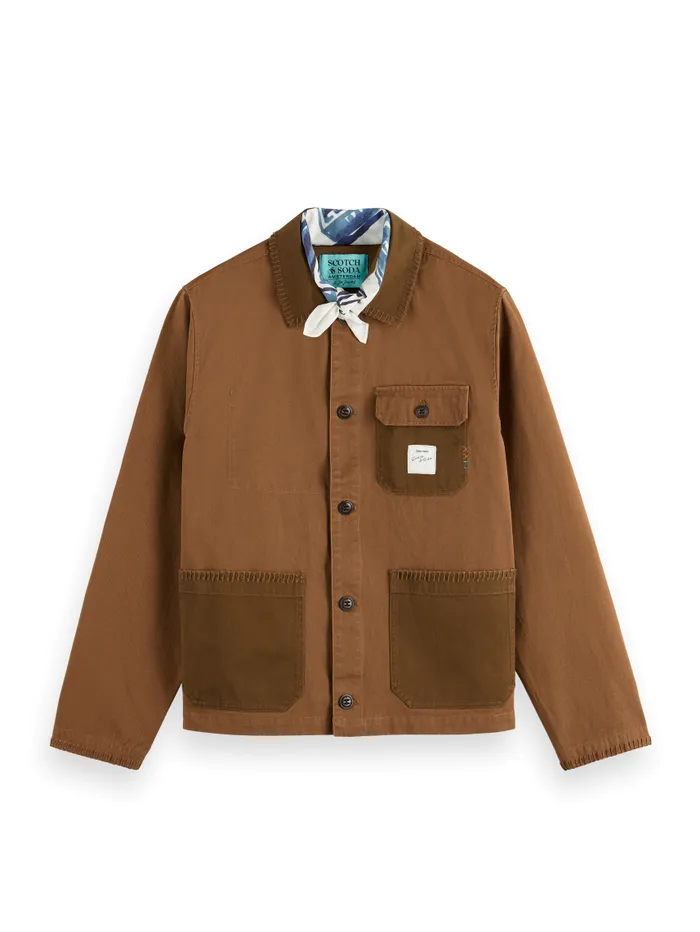JOE JONAS X SCOTCH SODA TWILL WORKER JACKET Bison Men Scotch and Soda Jackets and Coats
