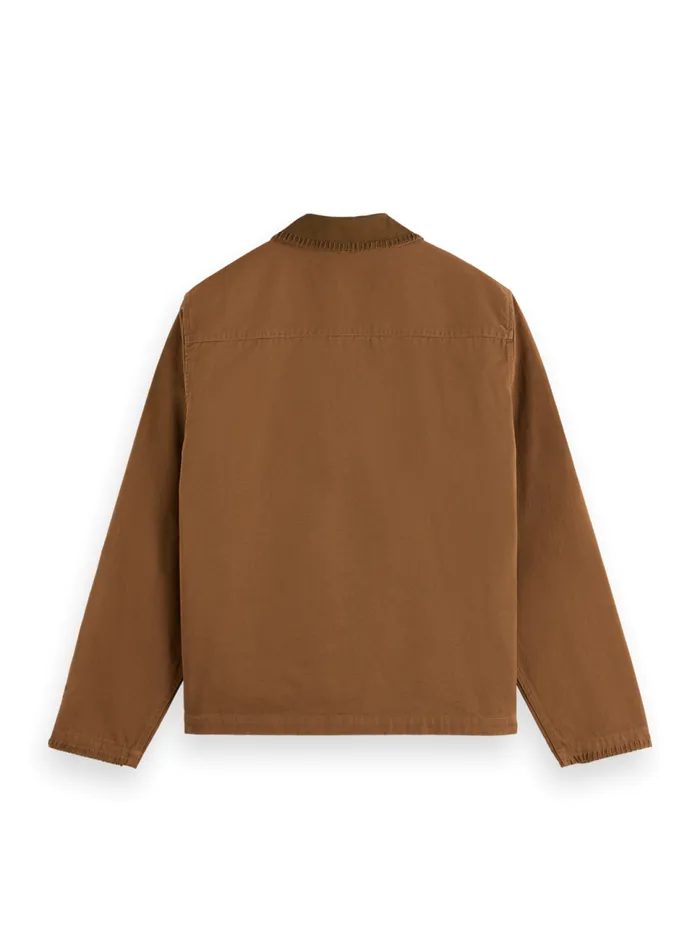 JOE JONAS X SCOTCH SODA TWILL WORKER JACKET Bison Men Scotch and Soda Jackets and Coats JOE JONAS X SCOTCH SODA TWILL WORKER JACKET Bison Men Scotch and Soda Jackets and Coats