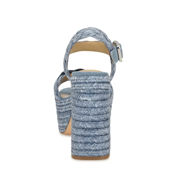 Jolane Espadrille Platform Sandals Blue Women Nine West Sandals