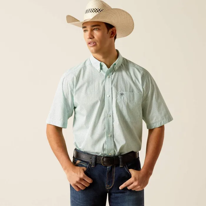 Jordan Fitted Shirt Turquoise Men Ariat Button Down Shirts
