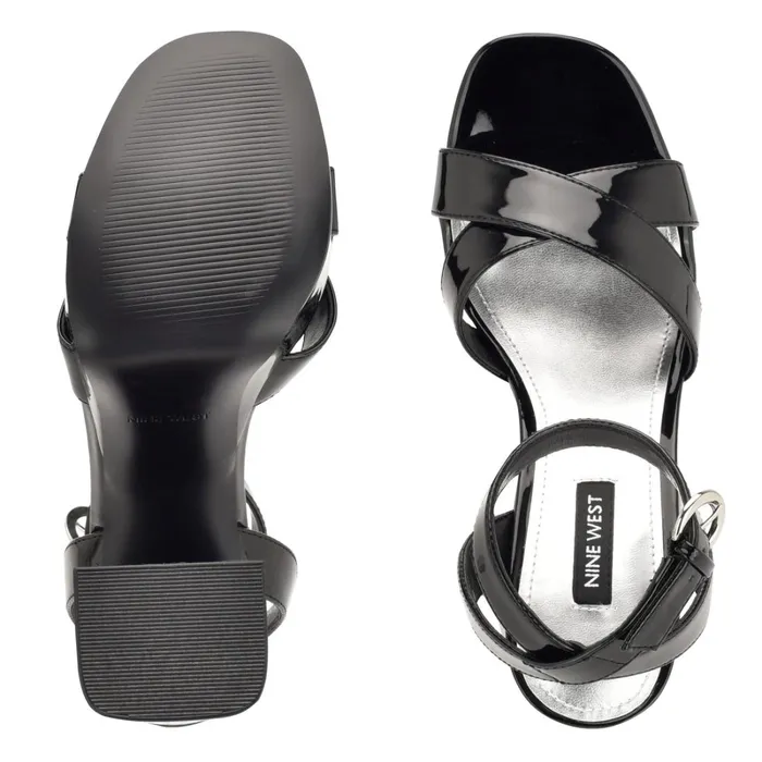 Joya Platform Sandals Black Patent Women Nine West Platforms Joya Platform Sandals Black Patent Women Nine West Platforms