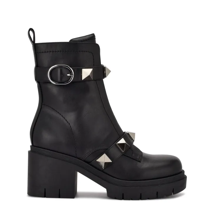 Junga Lug Sole Booties Black Women Nine West Boots and Booties