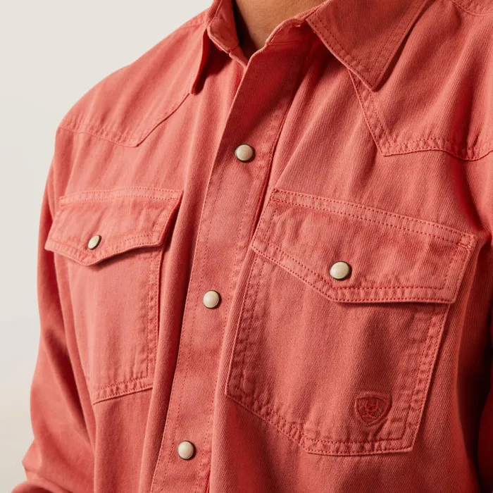 Jurlington Retro Fit Shirt Faded Brick Men Ariat Button Down Shirts Jurlington Retro Fit Shirt Faded Brick Men Ariat Button Down Shirts