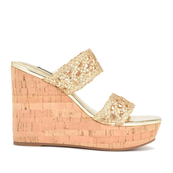 Kalani Wedge Sandals Platino Women Nine West Wedges