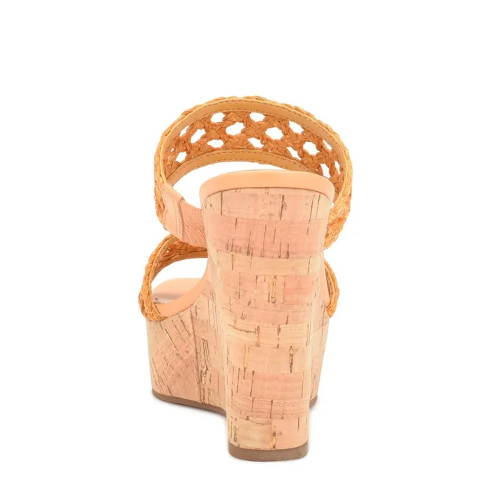 Kalani Wedge Sandals Yellow Women Nine West High Heels