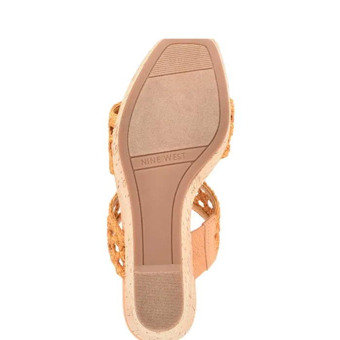 Kalani Wedge Sandals Yellow Women Nine West High Heels