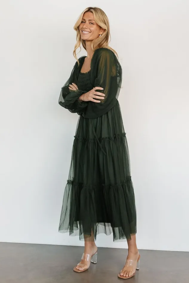 Katrina Tulle Maxi Dress Dark Green Women Baltic Born Tulle Styles Katrina Tulle Maxi Dress Dark Green Women Baltic Born Tulle Styles
