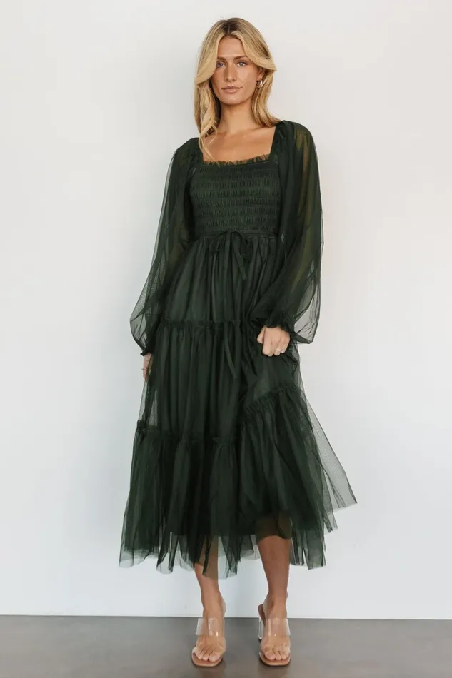 Katrina Tulle Maxi Dress Dark Green Women Baltic Born Tulle Styles Katrina Tulle Maxi Dress Dark Green Women Baltic Born Tulle Styles