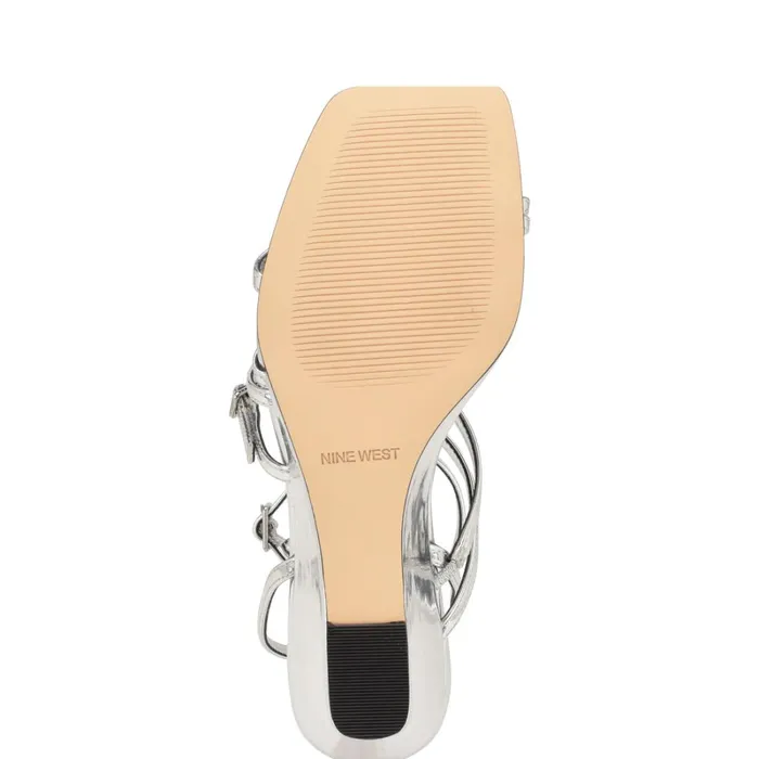 Keamer Ankle Strap Wedge Sandals Silver Mirror Metallic Women Nine West Sandals Keamer Ankle Strap Wedge Sandals Silver Mirror Metallic Women Nine West Sandals