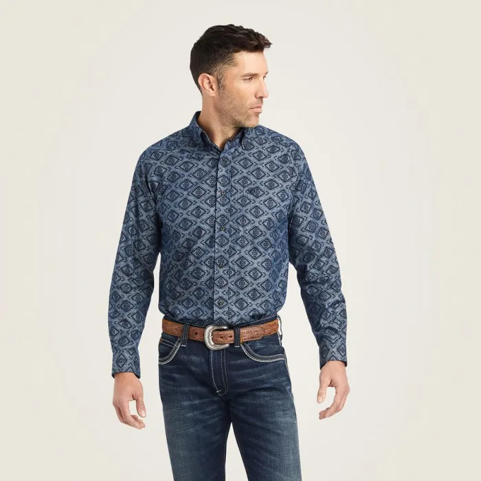 Keanu Classic Fit Shirt Chambray Blue Men Ariat Button Down Shirts