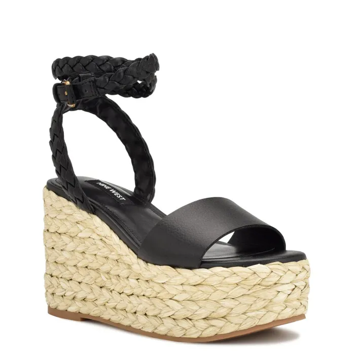 Keily Espadrille Wedge Sandals Black Women Nine West Sandals Keily Espadrille Wedge Sandals Black Women Nine West Sandals
