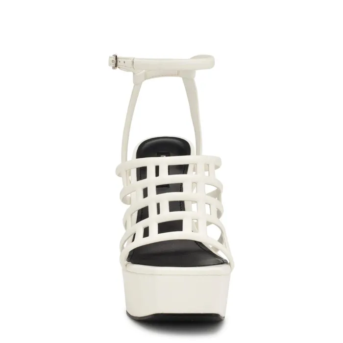 Kelinda Ankle Strap Platform Sandals White Women Nine West Dress