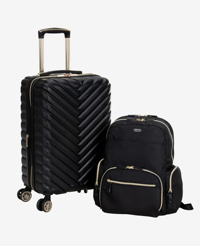 Kenneth Cole Bags Women Madison Square and Sophie 2Pc Set 20Inch CarryOn Travel Suitcase and 15Inch Laptop Travel Backpack Black Kenneth Cole Bags Women Madison Square and Sophie 2Pc Set 20Inch CarryOn Travel Suitcase and 15Inch Laptop Travel Backpack Black