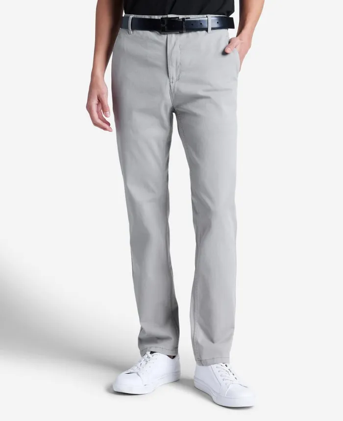 Kenneth Cole Dress Pants Men SlimFit Tech Chino Grey