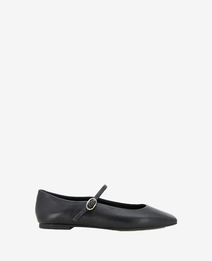 Kenneth Cole Flats and Loafers Women Jasper Leather Ballet Flat Black Leather