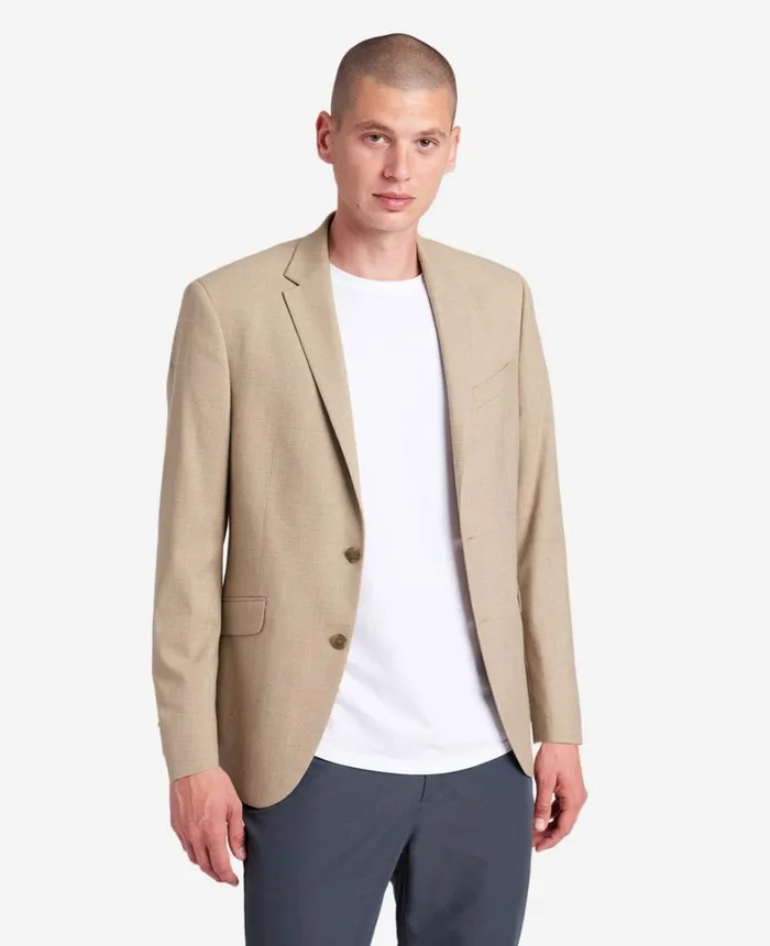 Kenneth Cole Jackets and Outerwear Men SlimFit Tan Mini Check Stretch TECHNICOLE Sport Coat Tan Kenneth Cole Jackets and Outerwear Men SlimFit Tan Mini Check Stretch TECHNICOLE Sport Coat Tan